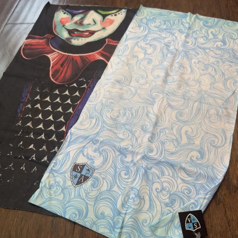 SA Co Neck Gaiter 4-Pack Joker & Blue UV Face Shield Bandana New